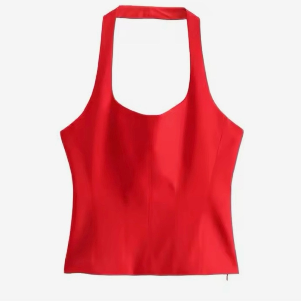 Red halter top